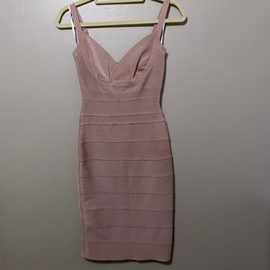 Blush pink bandage dress